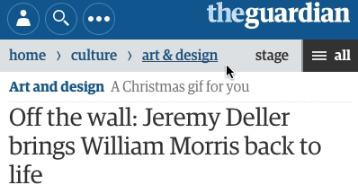 The Guardian - Navigation zones on mobile "The Guardian"